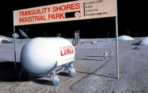A future industrial operation on the Moon.  Possible or not? (Artwork by Pat Rawlings)